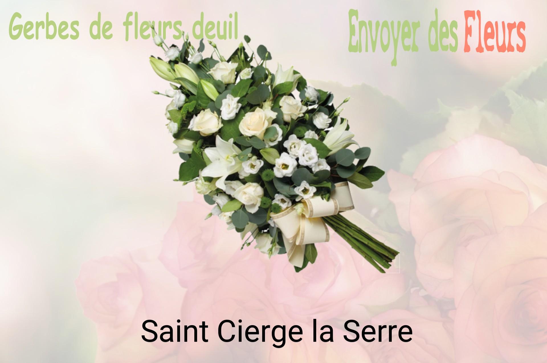 Gerbe de fleurs de deuil livrée à Saint-Cierge-la-Serre